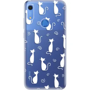 Pouzdro na mobilní telefon Odolné silikonové pouzdro iSaprio - Cat pattern 05 - white - Huawei Y6s
