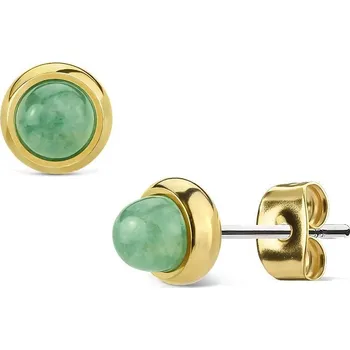 Náušnice Zlacené ocelové náušnice s Jadeity