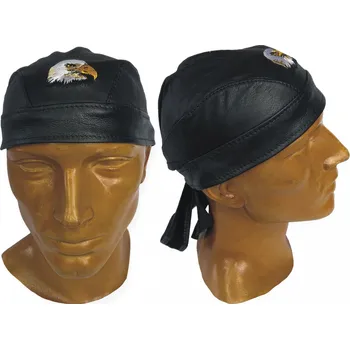 Šátek Bikersmode kožený šátek Harley - výšivka černá