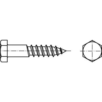 Vrut PROFISTYL DIN 571 vrut do dřeva se šestihrannou hlavou zinek bílý Varianta: DIN 571 vrut se šestihrannou hlavou ZnB 6x50