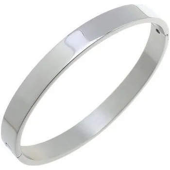 Náramek Ocelový náramek kruh otevírací 55 x 48 mm, šíře 6 mm, lesklý