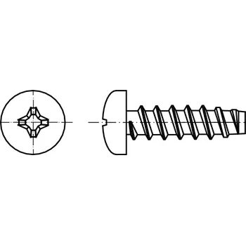 Šroub PROFISTYL DIN 7981F šroub do plechu s půlkulatou hlavou PHILLIPS (tupý konec) pozink Varianta: DIN 7981F šroub do plechu půlkulatá hlava křížová drážka tupá ZnB 2,9x6,5
