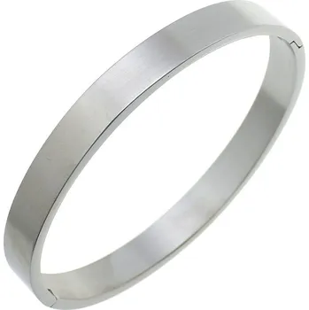 Náramek Ocelový náramek kruh otevírací 55 x 48 mm, šíře 4 mm, matný