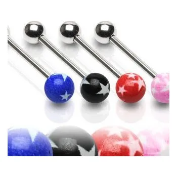 Piercing Piercing činka chirurgická ocel s UV kuličkou SP179