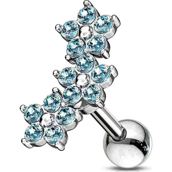 Piercing Cartilage piercing do ucha kytičky tyrkysové