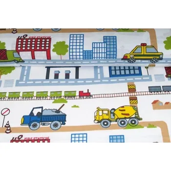 Plátno bavlněné, bagry a náklaďáky, metráž, látky