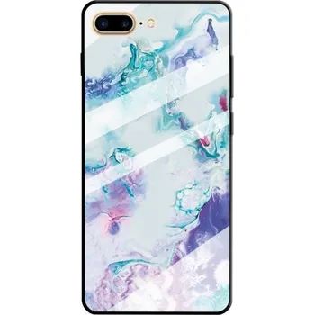 Pouzdro na mobilní telefon Kryt se skleněnou zadní stranou pro iPhone 7 Plus / 8 Plus - barevný mramor