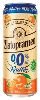 Pivo Zlatopramen Radler mandarinka/jasmín 500 ml plech
