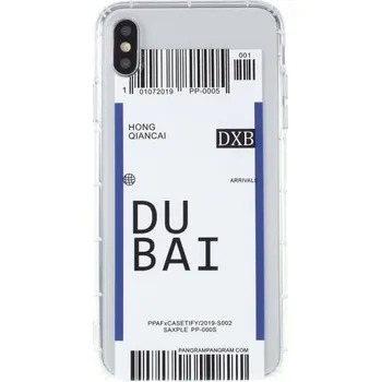 Pouzdro na mobilní telefon Kryt z měkkého plastu se vzorem letenky pro iPhone X / XS - Dubai