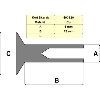 Nýt Nýt 5*12 Cu polodutý