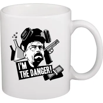 Hrnek malý bílý s potiskem Danger