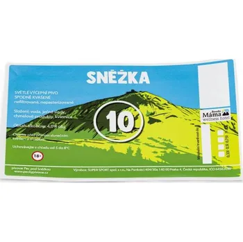 Pivo ETIKETA pivní světlá 10° - Etiketa Pivo Sněžka