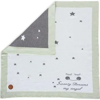 Dětská deka CEBA BABY pletená deka 90x90 Hvězdy mentolové