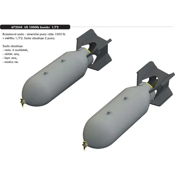 Plastikový model Eduard 1/72 US 1000lb bombs