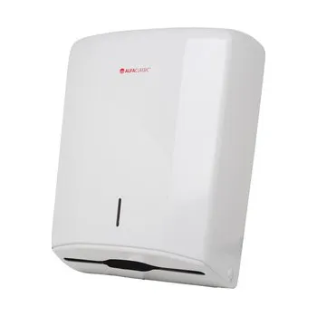 Zásobník na papírové ručníky AlfaClassic Zásobník na papírové ručníky ZZ, AC, plast, bílý