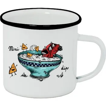 Plecháček - smaltový lem s potiskem Mini Dip plecháček