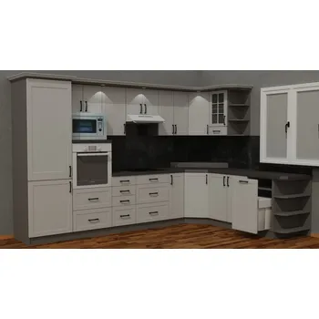 Kuchyňská linka Nabytekmorava Kuchyňská linka RETRO A barva kuchyně: tmavě šedá 0171/ světle šedá 163, pracovní deska: NE BEZ PRACOVNÍ DESKY