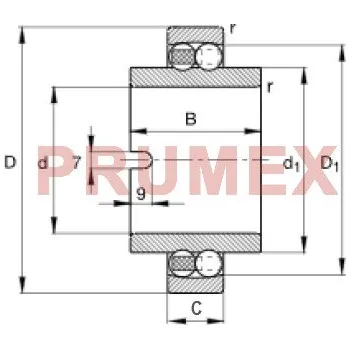 CODEX 11208 naklápěcí kuličkové ložisko