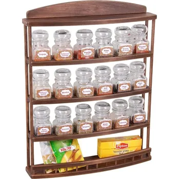 Kořenka Polička na kořenky 18 ks skleněných kořenek objem 120 ml