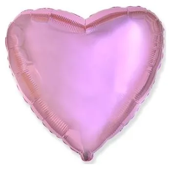 Balónek Balón foliový 45 cm Srdce světle růžové metalické - Valentýn / Svatba