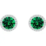 Preciosa stříbrné náušnice Lynx s kubickou zirkonií 5269 66 zelené