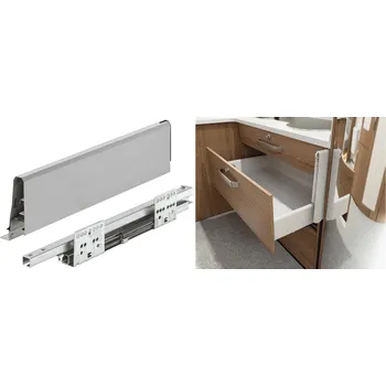 Nábytkové kování Häfele Matrix Box S35 šedý, výška 120 mm délka 450 mm