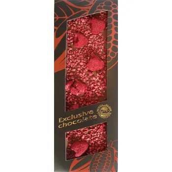 Čokoláda T-severka Tabulková čokoláda s malinami mléčná 120g