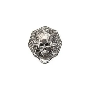 Klepadlo Klepadlo na dveře s lebkou hranaté stříbrné