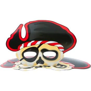 Karnevalový kostým Papírová maska na oči - Kapitán, 6 kusů