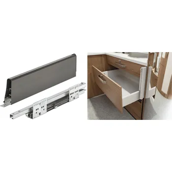 Nábytkové kování Häfele Matrix Box S35 antracit, výška 120 mm délka 550 mm