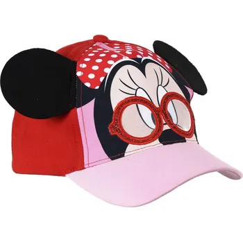 Kšiltovka Minnie Mouse dívčí červeno/růžová kšiltovka 3D Velikost: 52