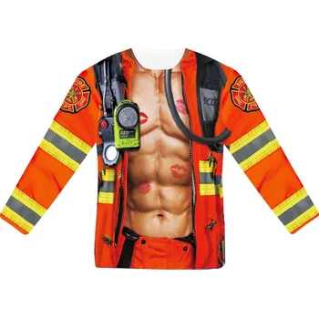 Karnevalový kostým Pánské tričko s dlouhým rukávem - Hasič, M