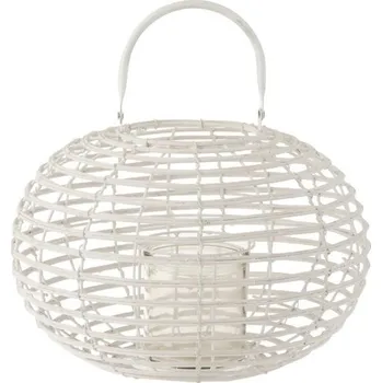 Svícen Bílá bambusová lucerna Bamboo - Ø 34*26 cm