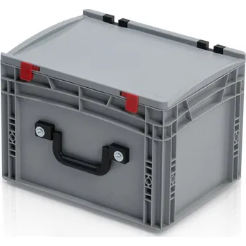 Přepravka na jídlo Přepravka EURO s víkem 40x30x28,5 - 1 madlo na dlouhé straně