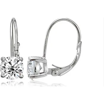 Náušnice Stříbrné visací náušnice s čirým kamínkem