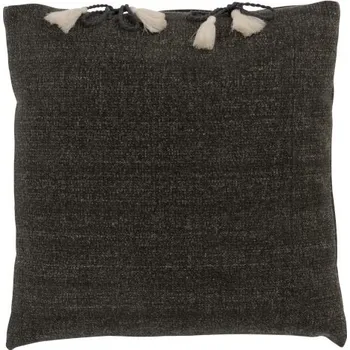 Dekorativní polštářek Tmavě šedý polštář se střapci Charline - 45*45 cm
