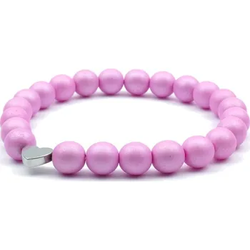 Náramek Moni dámský náramek skleněné korálky růžové