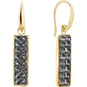 Náušnice Náušnice šedé se Swarovski Elements Glow KWGFMP1SN Silver Night