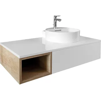 Koupelnový nábytek Olivín - spodní skříňka 100 cm bez umyvadla, 1 zásuvka, nika vlevo, závěsná OL100ZO/Lxyz