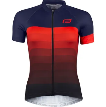 Cyklistické oblečení Force dres dámský ASCENT krátký rukáv, modro-červený
