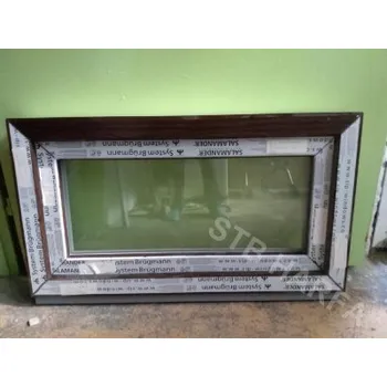 Okno Okno 90x50 tmavý dub TROJSKLO