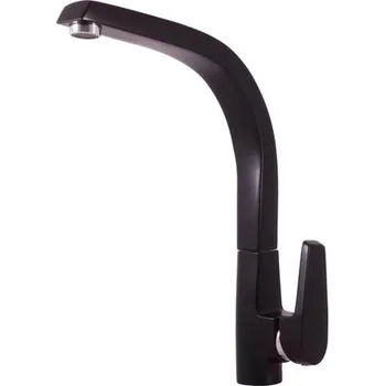 Vodovodní baterie RAV SLEZÁK Baterie dřezová s otočným ústím - výška 315 mm - černá matná/chrom V819.0CMATC