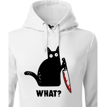 Dámská mikina Dámská mikina s kočkou What, Barva Bílá, Velikost 2XL, Canvas Dámská mikina Bezvatriko.cz 1