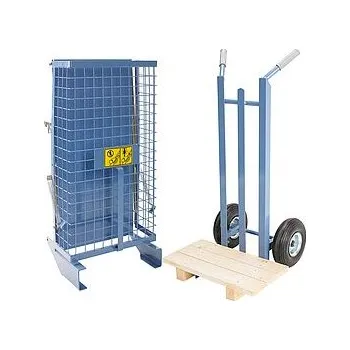 Odpadkový koš Koš na tašky s ochrannou mříží (vozíkem a 2 paletami)