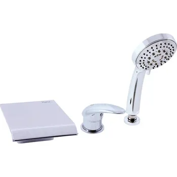 RAV SLEZÁK Baterie vanová stojánková tříotvorová, s 2m hadicí a sprchou - zlato D473.5YZ