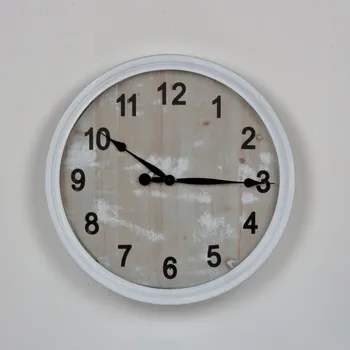 Hodiny Plechové nástěnné hodiny bílé 50cm