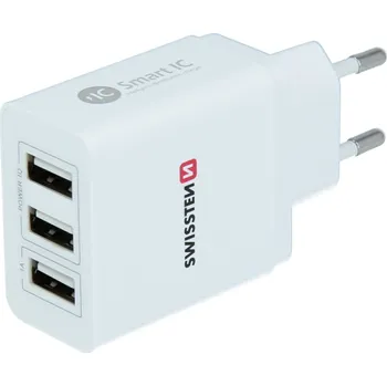 Swissten 22013303 Síťový adaptér smart IC 3 x USB 3,1A power bílý Swissten Síťový adaptér smart IC 3 x USB 3,1A power bílý