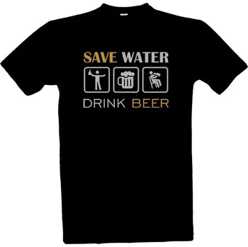 Pánská mikina Pánská mikina s kapucí s potiskem Save water - Šetři vodou pánské