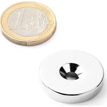 Dekorativní magnet Neodymový kruhový magnet Ø 25/9-4,5 mm, v. 5 mm, M4, síla 8 kg