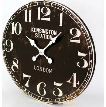 Hodiny Nástěnné hodiny Kensington černé oválné 49x39cm